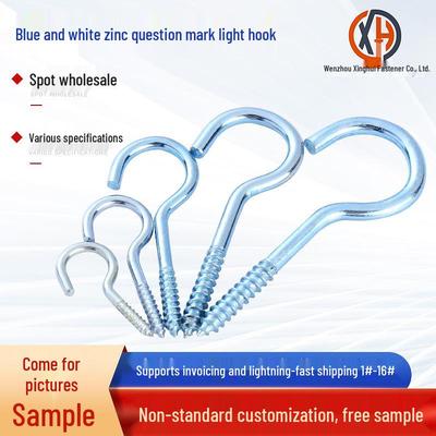 Blue and White Zinc Alloy Hook with Self-Tapping Screw