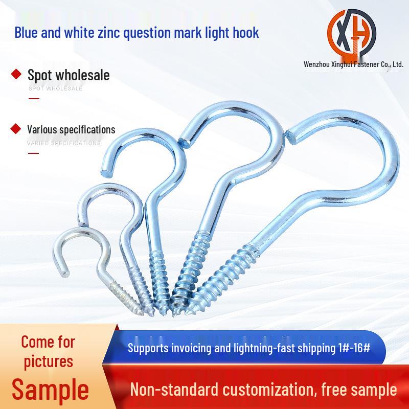 

Blue and White Zinc Alloy Hook with Self-Tapping Screw 1# Lamp Hook
