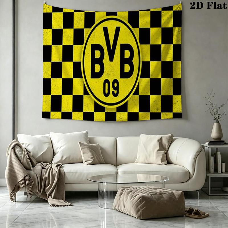 Borussia Dortmund Wall Tapestry Aesthetic Wall Hanging Printed Fabric Blanket Decorative Tapestries for Bedroom Living Room Home Decor