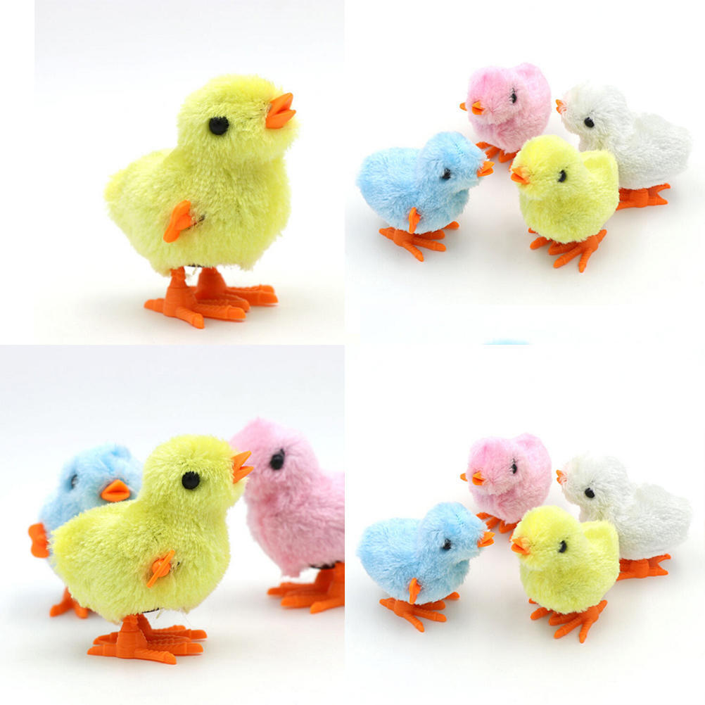 Fluffy Wind Up Chicken Dance Clockwork Plush Chicken Fun Kids Toy
