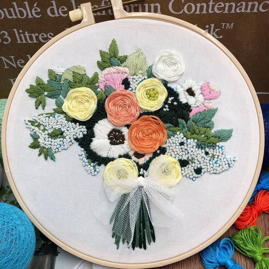 1pc Handmade Bouquet DIY Embroidery Beginner's Kit
