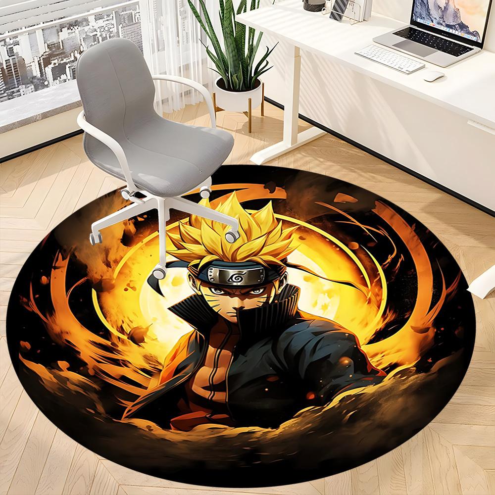 1 Stück Naruto Stuhlteppich für das Büro, rutschfest, maschinenwaschbarer Teppich für das Büro, Raum-Urlaubsdekoration für Weihnachten, Geburtstag, Polyester
