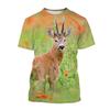 New Fashion Outdoors Jungle Animal Deer Graphic T Shirts For Men Summer Casual Personality Trend Printed O-neck Short Sleeve Top