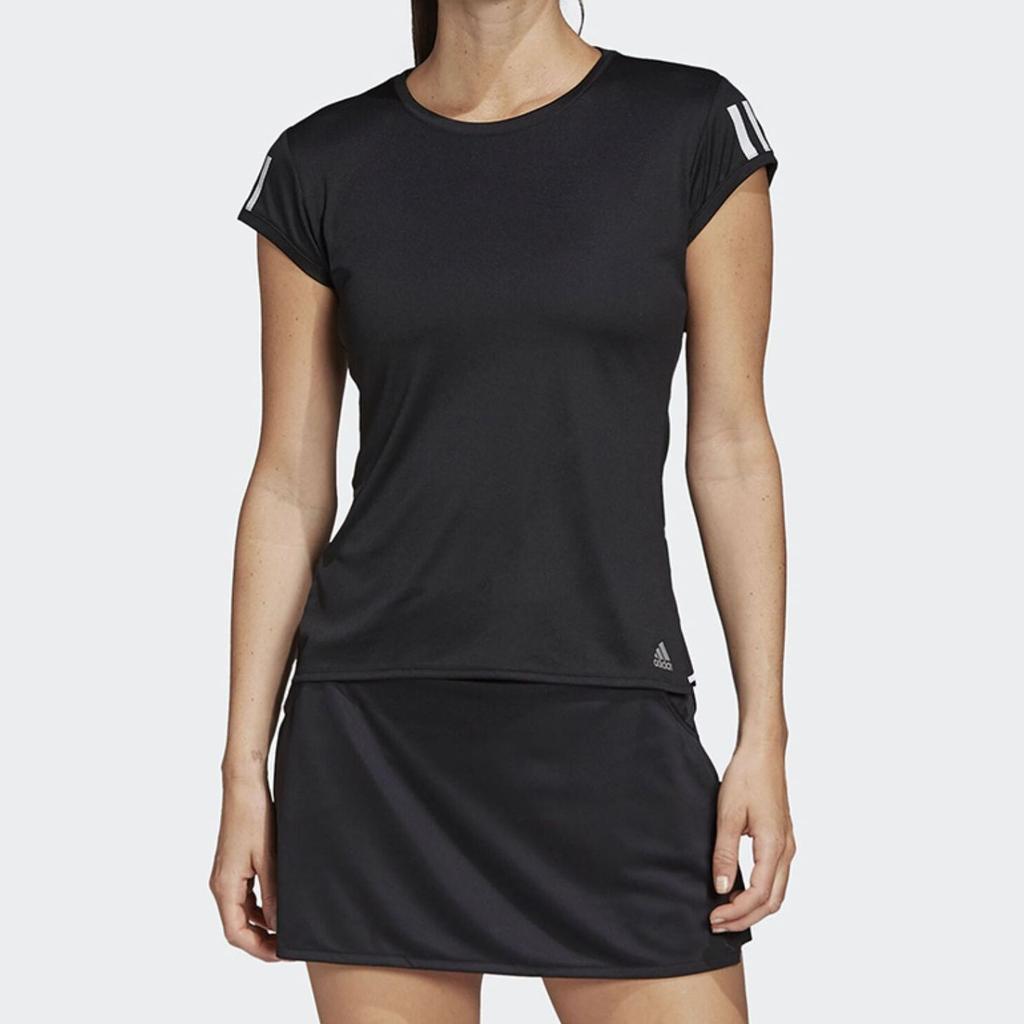 Adidas Slim Fit Casual Round Neck Short Sleeve T-Shirt Women Tops Black FK6972