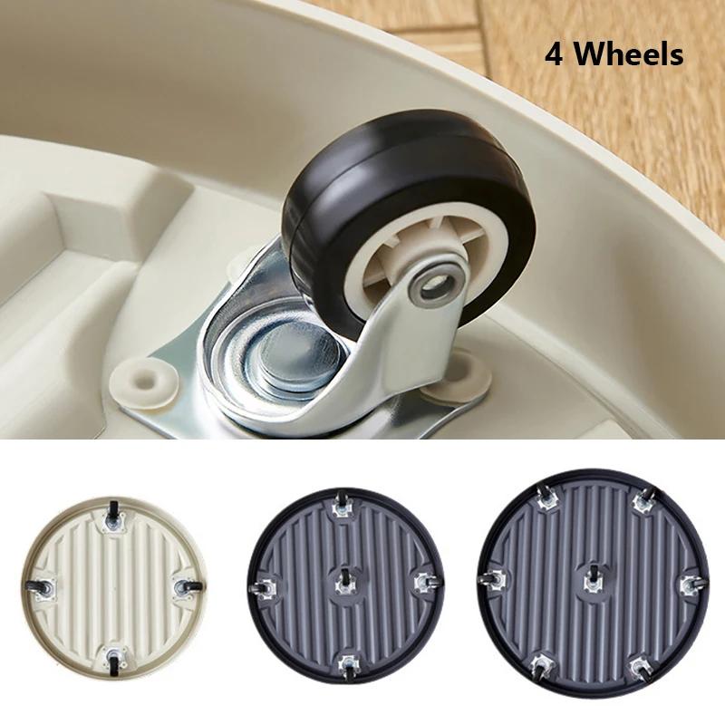 Flower Pot Tray Wheels Round Plastic Tray Heavy Duty Tree Flower Potted Planter Stand Rack Removable Moving Trays with Rollers