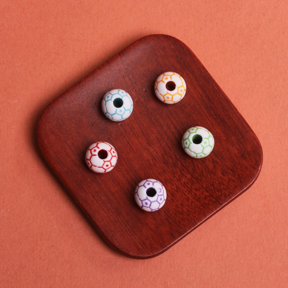 

Хорошие подвески, круглые футбольные бусины с отверстием, акриловые, 5 шт., свободные бусины, футбольный мяч, 11 мм, 15,5 мм, баскетбольные браслеты, принадлежности для изготовления ювелирных изделий Style 11