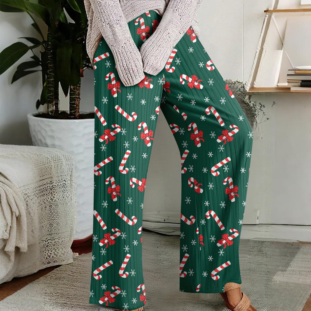 Pajama Pants, Sleepwear, Casual Drawstring Elastic Waist Pants, Comfortable Straight-leg Loose Pants