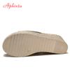 Fashion Aphixta Summer Woman Shoes Platform Wedge Slippers Beach High Heels Women Slipper Ladies Shoes Cork Gold Heel Flip Flop Sandals