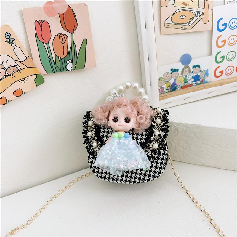 Cute Princess Children's Bag With Stylish Pearl Handle For Little Girls In Colorful Options