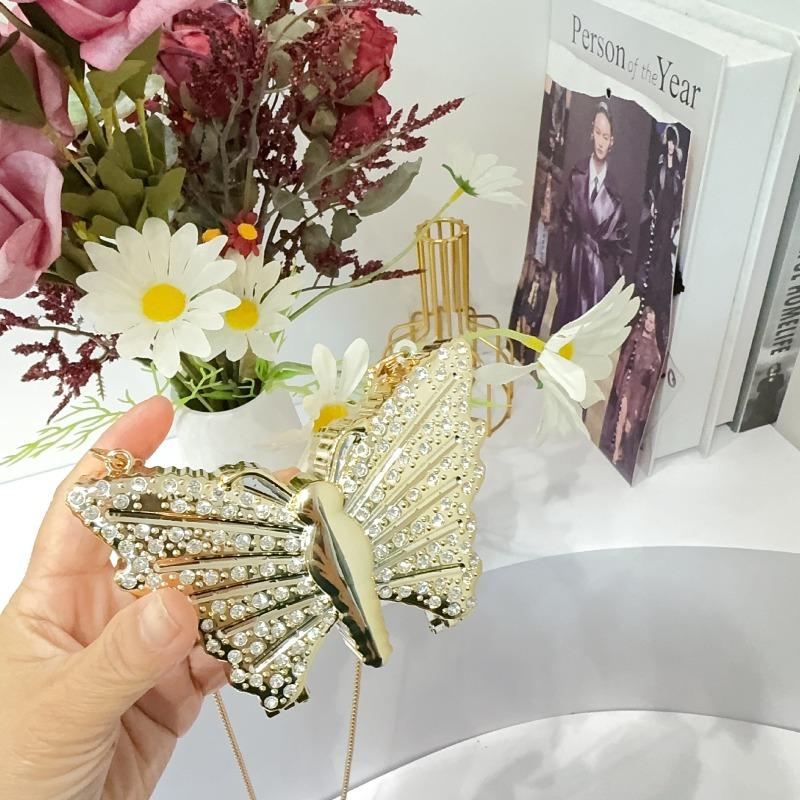 

Exquisite and small niche design handbag chain women s diamond-encrusted butterfly shoulder mini bag acrylic bag messenger bag 11.5*3.5*8cm