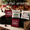 Weihnachtsdekoration Fröhliche Weihnachten & Holly Jolly Feiertage Kissen Muster Kissenbezug Geeignet für Sofa Schlafzimmer Auto Kissenbezug