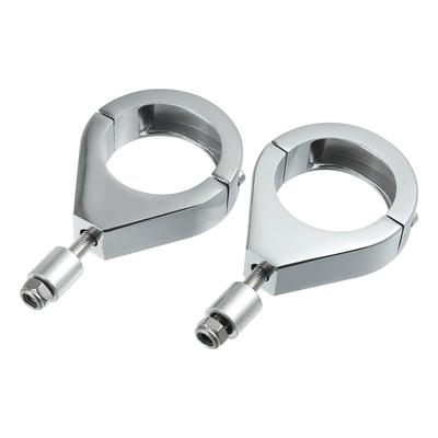 ACROPIX Motorcycle Turn Signal Light Fork Clamp Kit Universal 41mm Chrome 2pcs