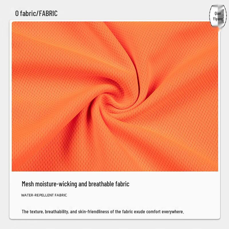 QIANYIYANG Reflective Quick-Dry Safety Work Polo T-Shirt