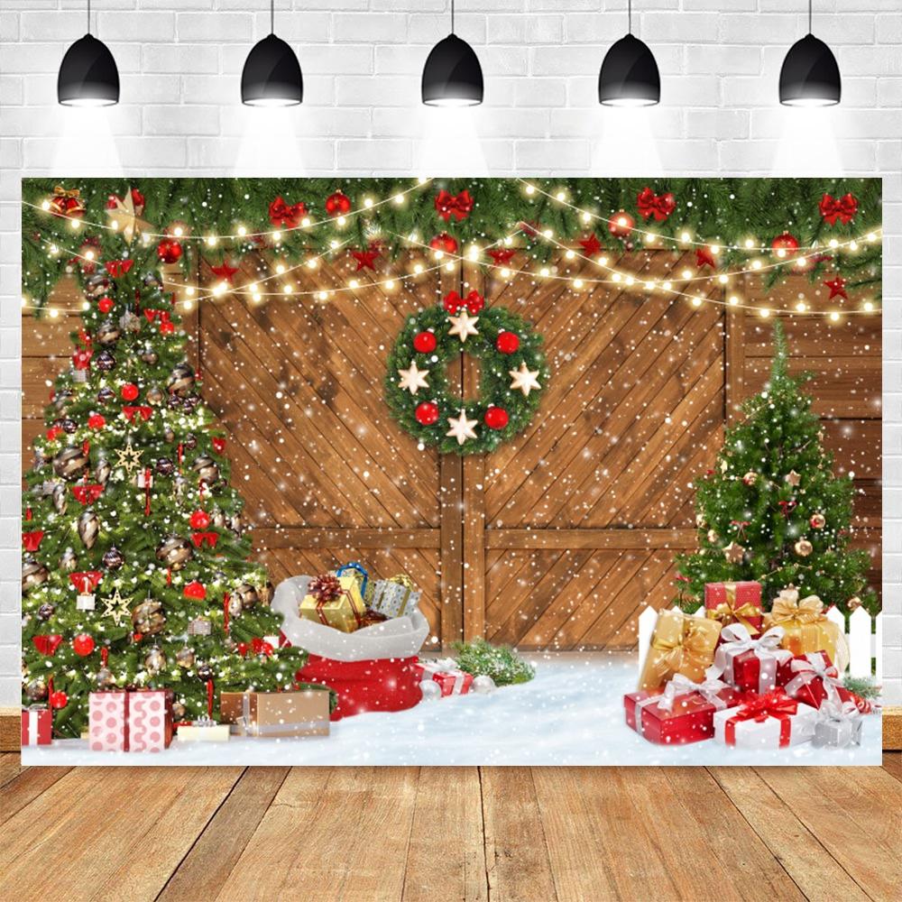 Christmas Photography Background Custom Christmas Tree Fireplace Poster Family Portrait Children Carnival Party Banner Decor