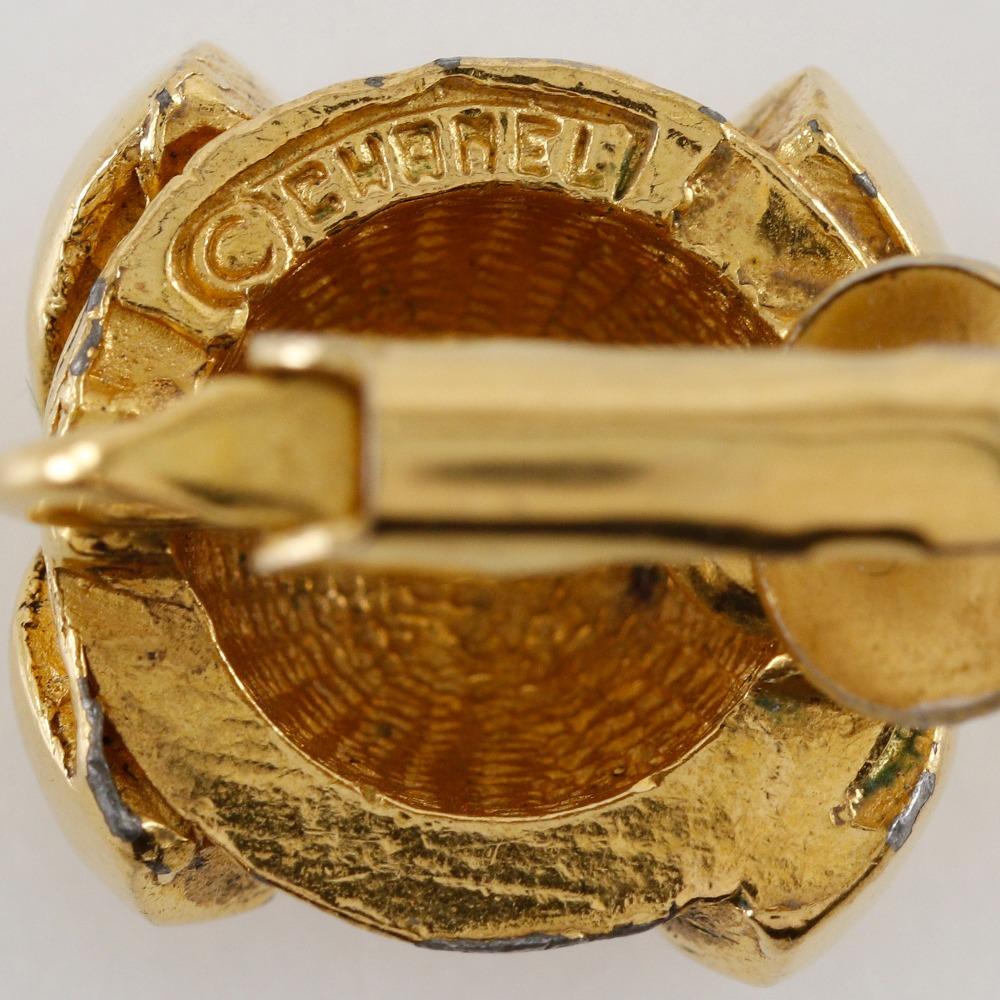 CHANEL COCO Mark Earring vintage Plated Gold 11.2g Women Used