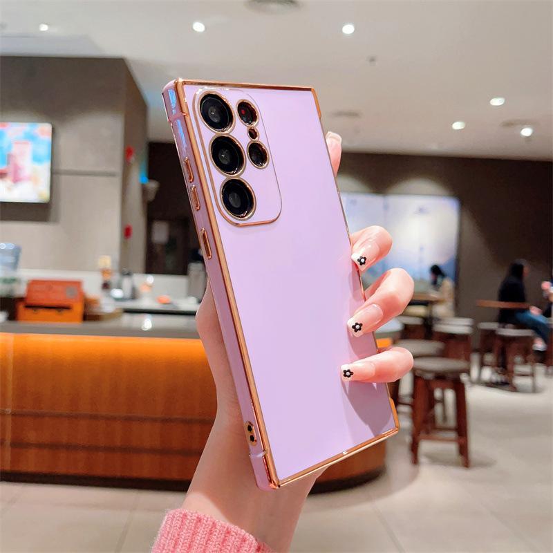 

Suitable for Samsung S25 Ultra Electroplated Mobile Phone Case S24 Fashion S23 Solid Color A54 Full Inclusive A16 Anti Fall Soft Case S25