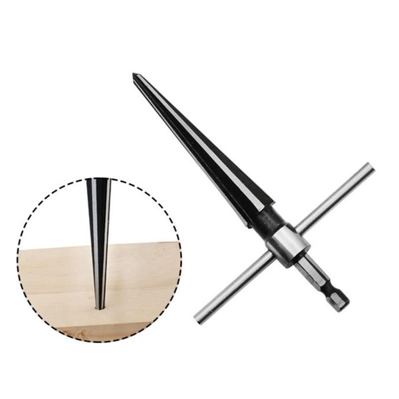 Universal 1/4'' Hex Shank Reamer T-Handle Taper Reamer Hand Tool For 3-13mm & 5-16mm Reaming for Woodworking