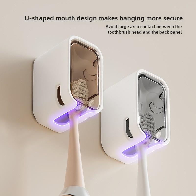 Non-punching Toothbrush Shelves Wall-mounted Dust-proof Storage Box with Lid Electric Toothbrush Holder Ordinary Toothbrush Use