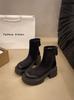 Designer Platform Winter Boots Women Zip Open Cozy Flock Ankle Booties Thick Bottom High Heels Botas Mujer Leather Botines