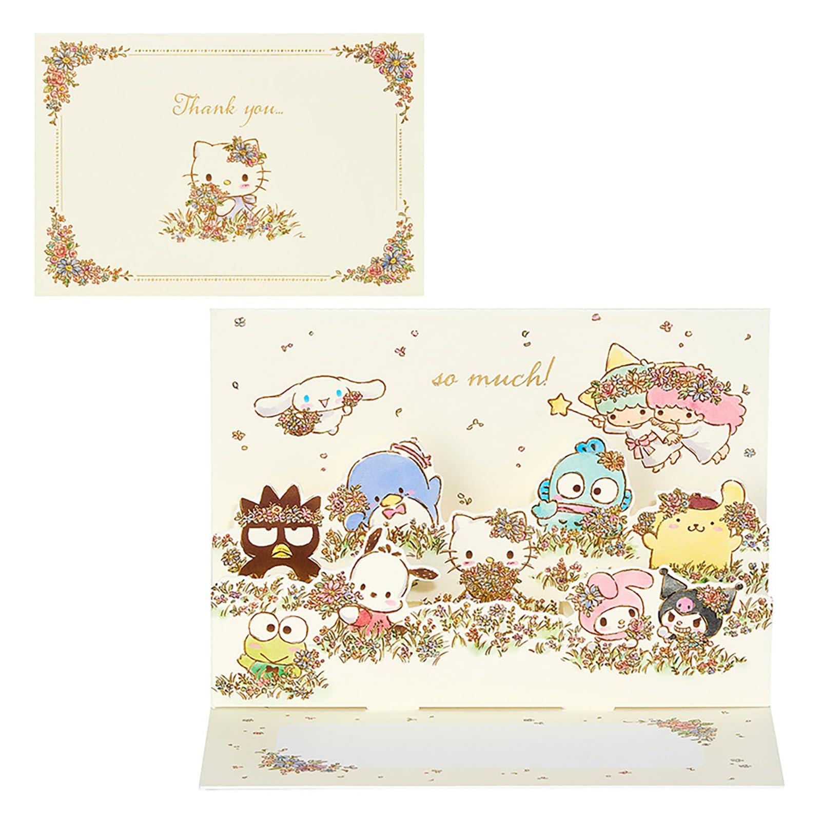 Sanrio Thank You Sanrio Characters Flower Garden Message Card 655996 (SANRIO) синий