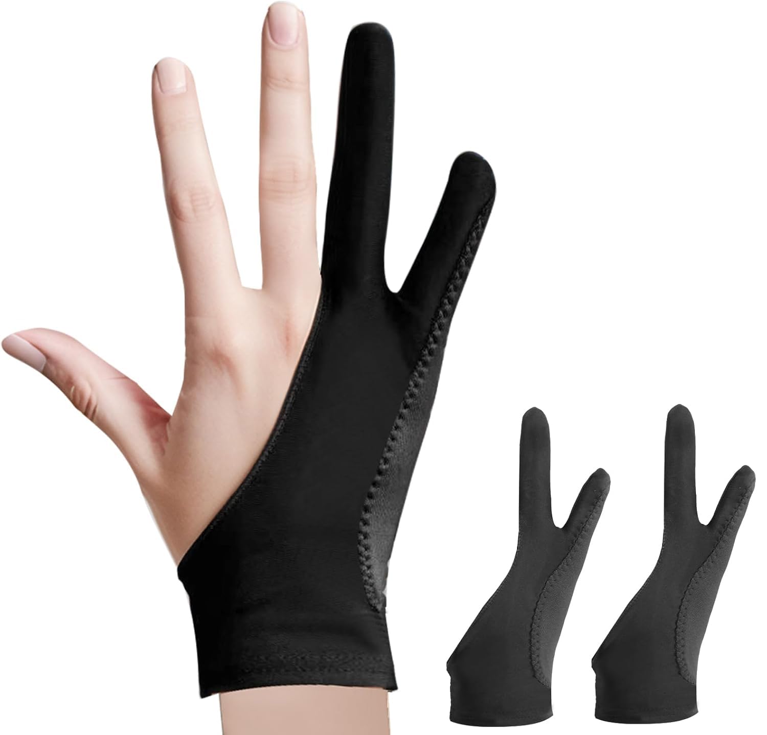 

2 предотвращает для ручки для обеих рук и не для рук искусство Лайкра рисование для ЖК-ручек и и цифровые перчатки для рисования [Rinimie] Перчатки с двумя пальцами, штуки,