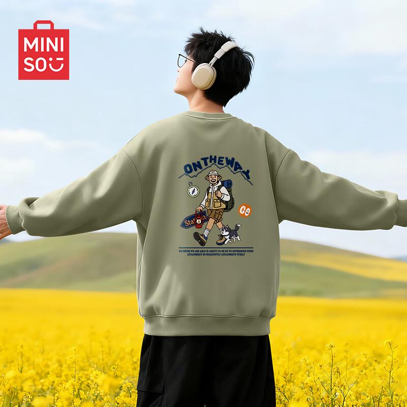 MINISO Men's Graphic Crewneck Sweatshirt