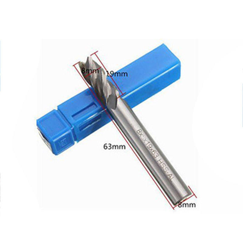 8mm Straight Shank Milling Cutter 4 Flute HSS CNC Mill Milling Cutter Metal Drill Bits Cutting Tool