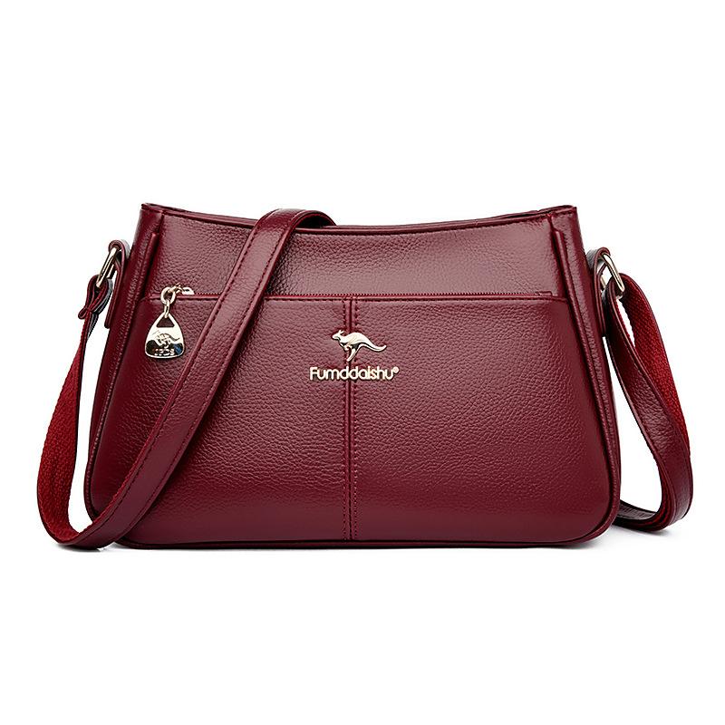 Premium soft leather bag women's simple atmosphere commuting versatile large capacity shoulder oblique bag