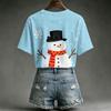 Women's Casual Short Sleeve Christmas Print T-Shirt