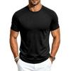 Men's Quick Dry Short Sleeve T-Shirt Athletic Round Neck Cotton Linen Breathable for Gym Running Training