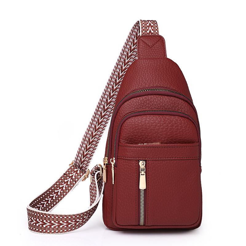 Retro PU Crossbody Chest Bag: Lightweight, Multi-compartment, Versatile and Fashionable Shoulder Bag