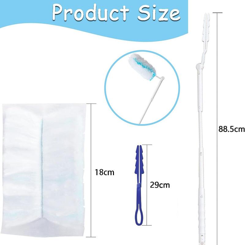 Extended Pole Dust Collector Disposable Fiber Cloth Electrostatic Precipitator Household Office Magic Duster CCD003