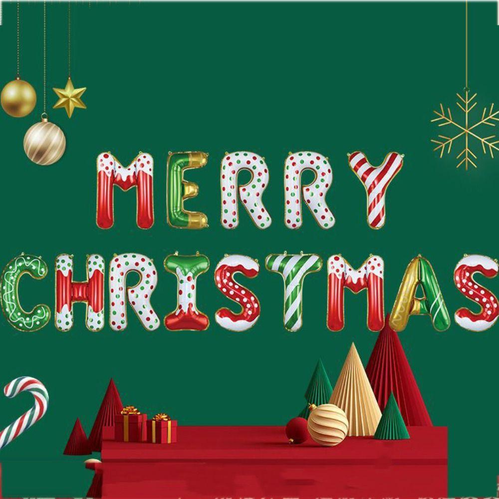 Christmas Candy English Letter Balloon Aluminum Film Balloon Banner  Balloon Arrangement