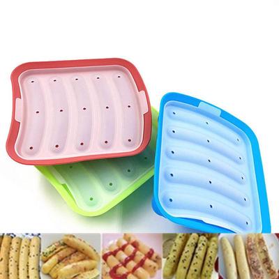 Stampo in Silicone per Prosciutto Hot Dog Salsiccia Hamburger Fai da Te Alimento per Bambini Strumenti da Forno Accessori da Cucina con 5 Scomparti