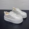 Not tired feet, thick soles increase height, small white shoes, women's lightweight soft soles 2025 new autumn versatile leather sports and leisure 