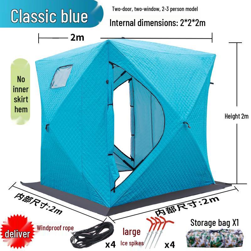Instant Open Fully Automatic Winter Fishing Tent - No Assembly Needed, Thickened for Warmth and Cold Protection, Ideal for Camping and Ice Fishing.