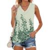 Top de damă la modă, casual, de zi cu zi, versatil, cu imprimeu floral, slim-fit, de vară
