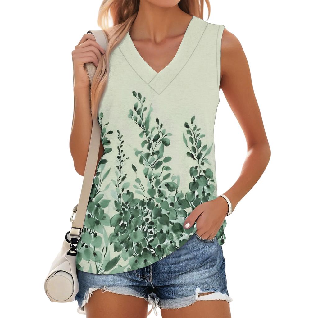 Top de damă la modă, casual, de zi cu zi, versatil, cu imprimeu floral, slim-fit, de vară