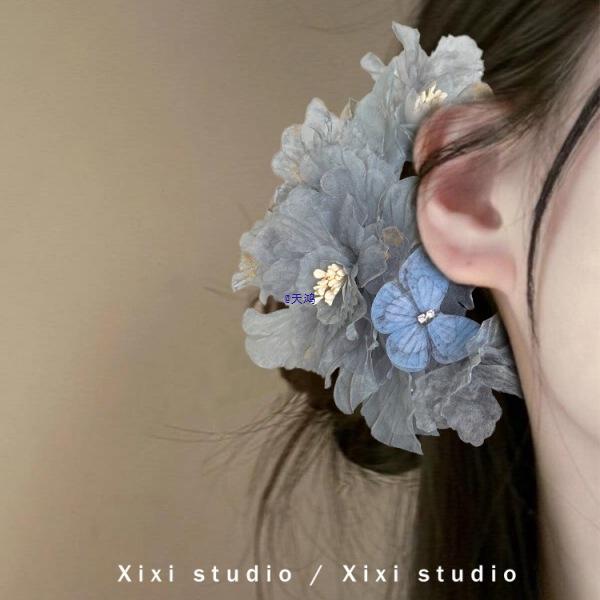 2025 Vintage Ink Wash Floral Hairpin: Elegant Cheongsam Accessory for Vacations & Photos