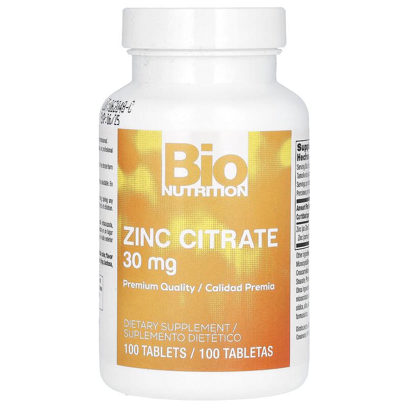 Zinc Citrate , 30 mg , 100 Tablets
