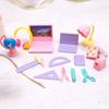 Mini Laptop Miniature School Supplies Ruler Globe Dollhouse Study Items   Dollhouse Decor