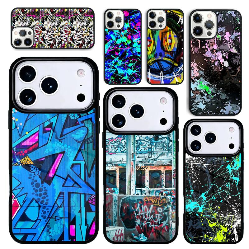 Capa Case for iPhone 17 Air 16 Pro Max 15 Plus 11 13 Mini 14 12 Back Phone Cover Graffiti