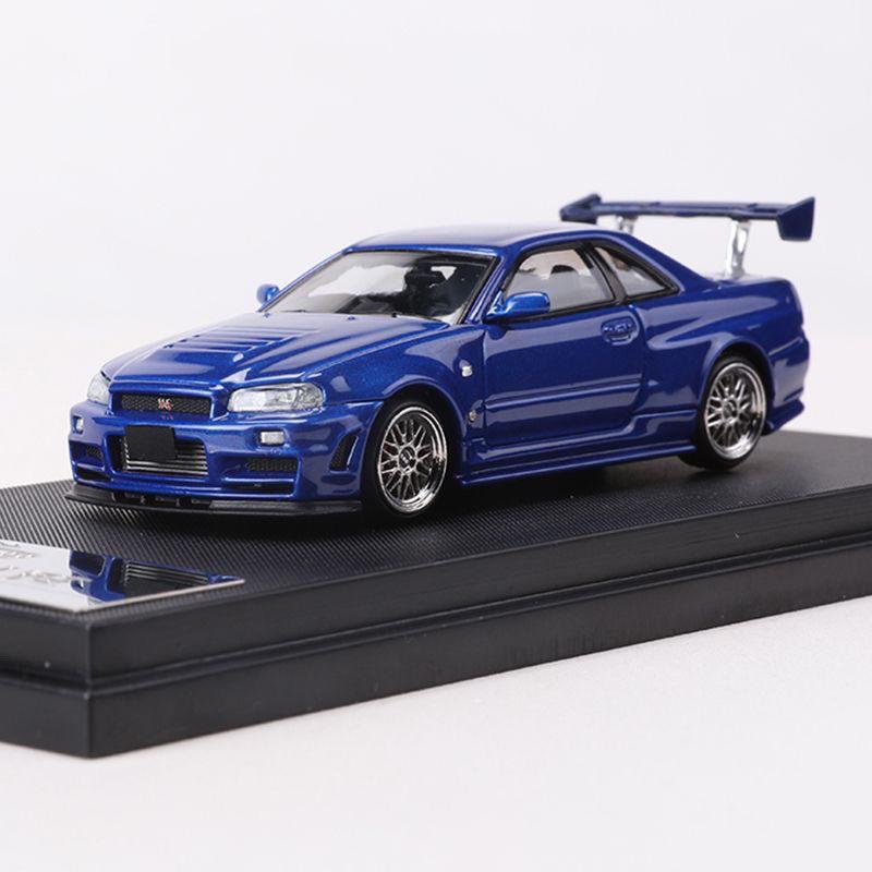 Diecast 1/64 Scale Nissan Skyline GTR R34 Model Car Nissan Skyline Alloy Car Model Toys for Boys Original Box