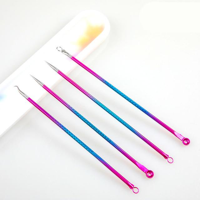 4Pcs/set Acne Blackhead Removal  Stainless Pimple Spot Comedone Extractor Beauty Face Clean Care Tools Facial Pore Cleanser