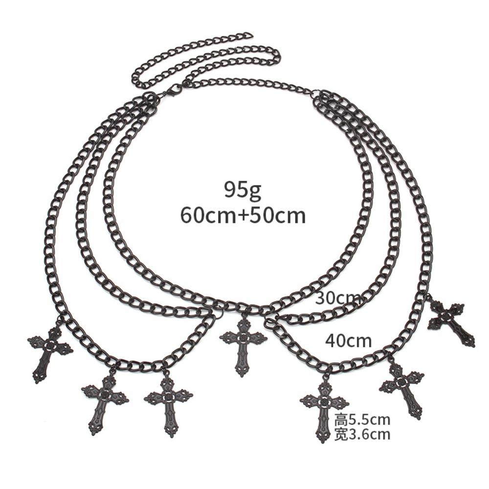 Temperament Hollowing  Cross Waist Chain Hottie Multi-layer Waist Chain  Women