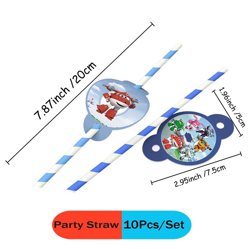 Cartoon Super Themed Wings Paper Cup Plate Straw Balloons Tableware for Birthday Party Arrangements Set Family Essential Gifts