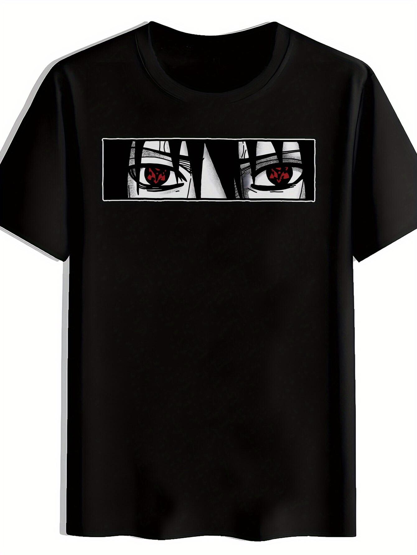 

Black Anime Graphic T-shirt - Red & White Eye Design XXXL