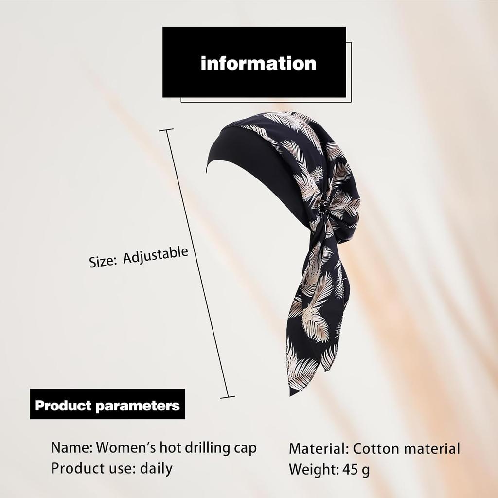 Chemo Headwear Bandana Scarf for Women Head Scarf Headwraps Cancer Hats Pre Tied Chemo Hat Beanie Turban Headwear for Cancer Patients Ladies