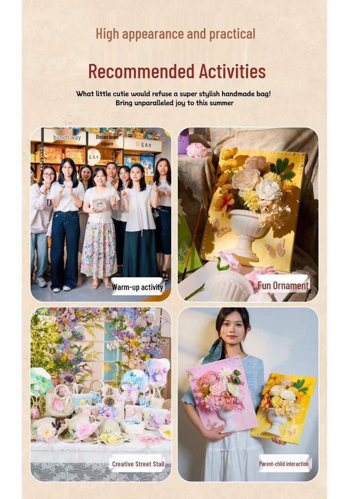 Meike Creative DIY French Flower Painting Activity: Handmade Fun for Parent-Child and Team Art Salon
