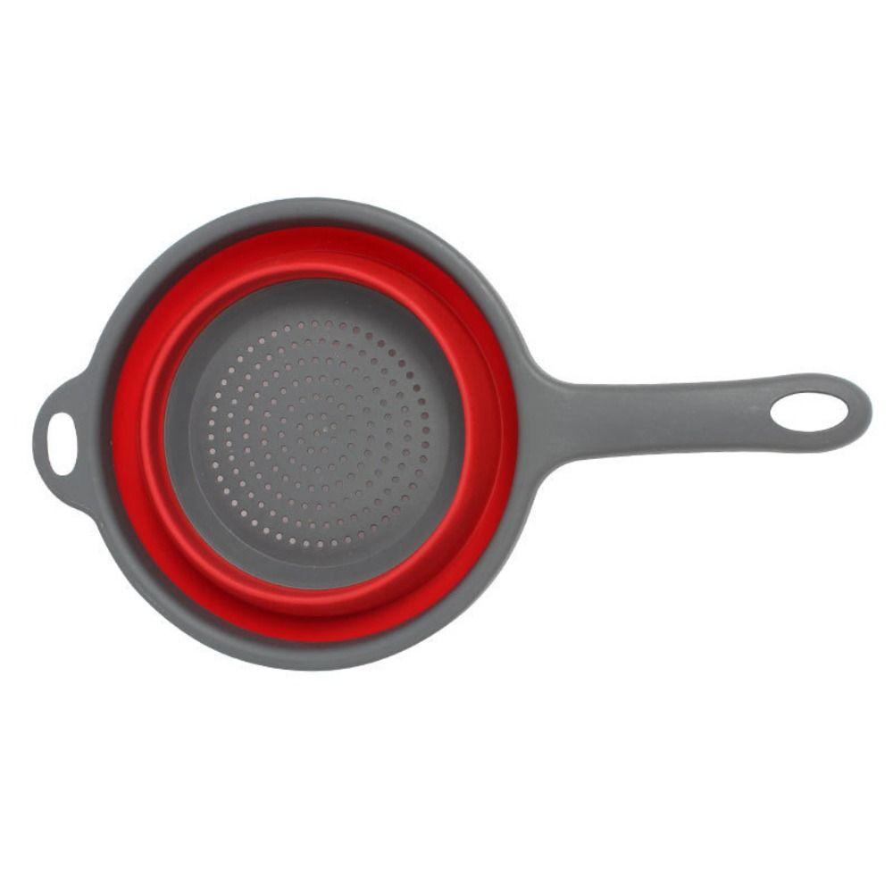 Collapsible Design Silicone Colander With Handle Kitchen Colander For Draining Fruit